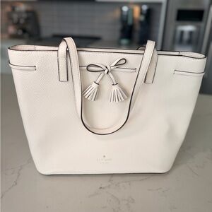 Kate Spade Winter White Leather Tote Bag NWOT